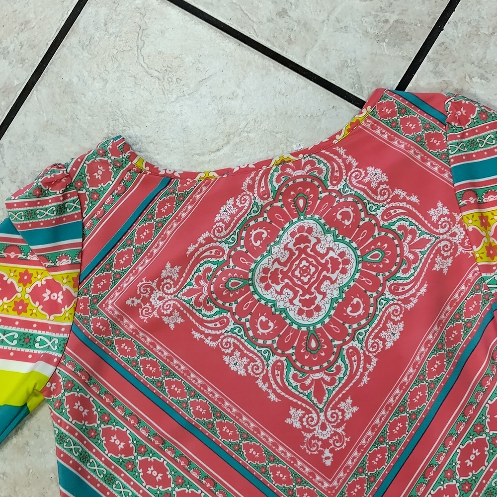 Colorful Geometric Pattern Dress - Picture 7 of 8